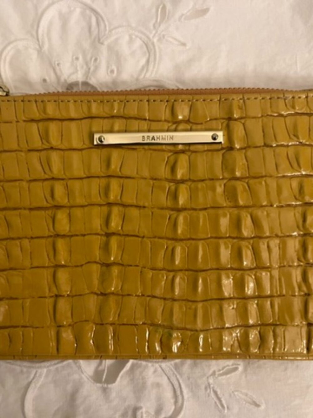 Brahmin Leather Melbourne Wristlet Gold/Yellow